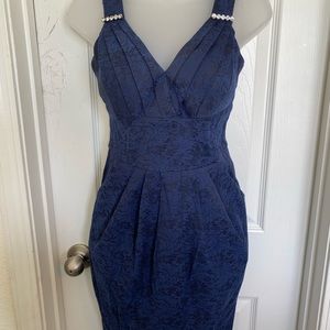 Navy blue cocktail dress with pockets